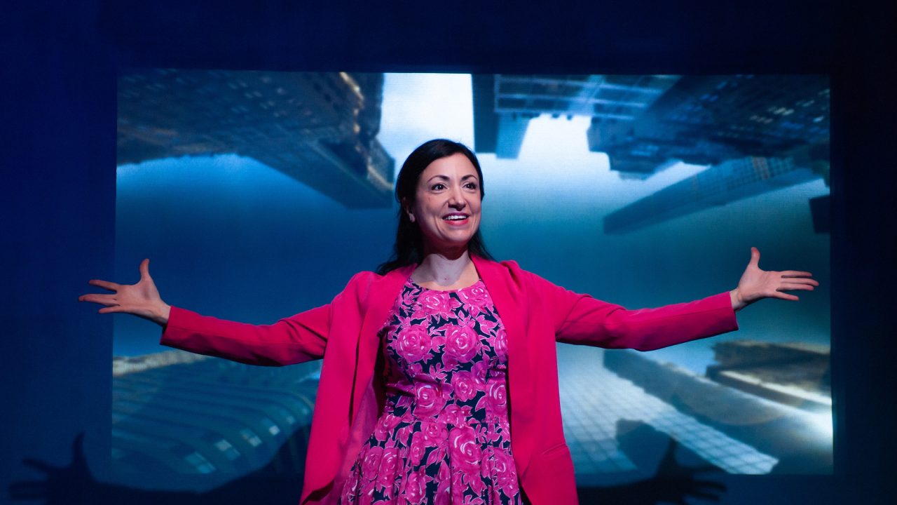 Hend Ayoub in 'Home?A Palestinian Woman's Pursuit of Life, Liberty & Happiness'. Photo by Jessica Palopoli. Hend Ayoub in 'Home?A Palestinian Woman's Pursuit of Life, Liberty & Happiness'. Photo by Jessica Palopoli.