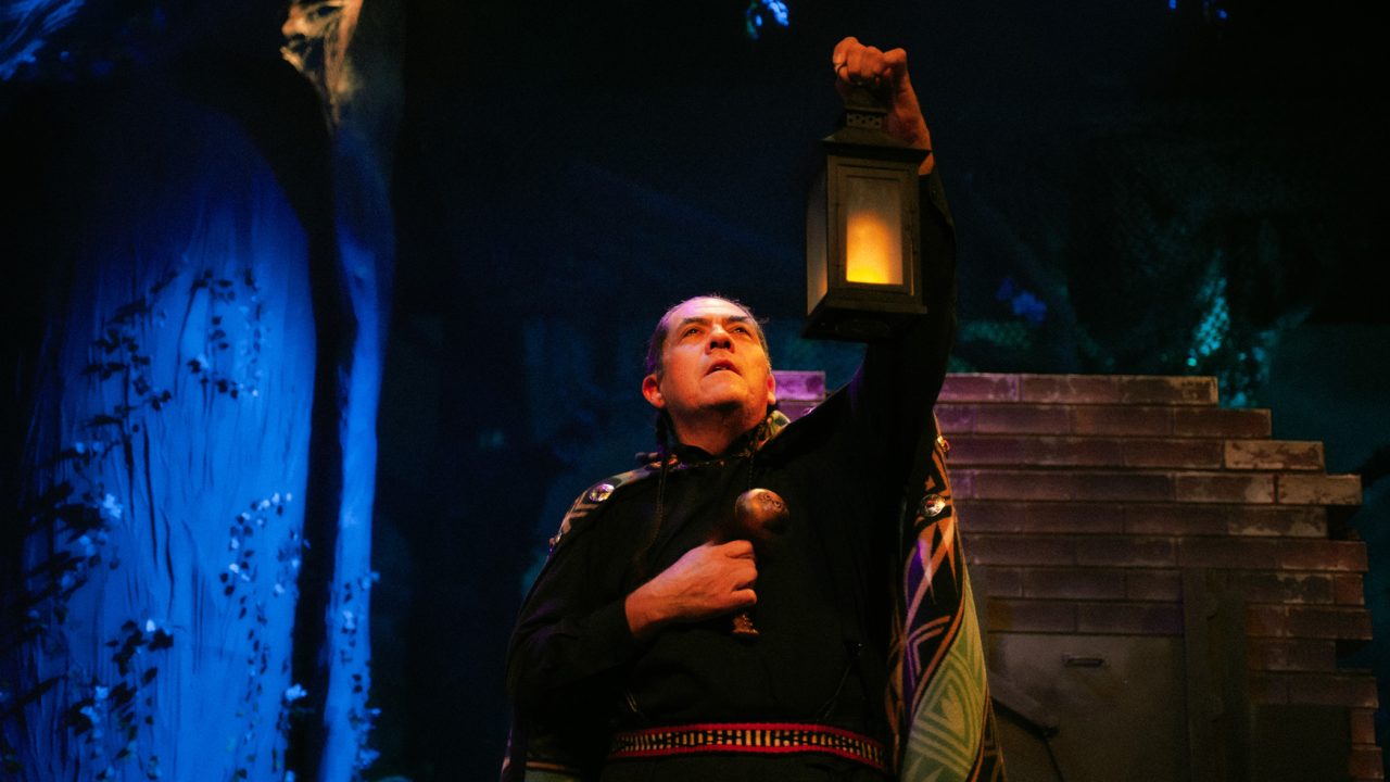 Matt Kizer as The Narrator in San Francisco Playhouse's "Into the Woods," performing November 20, 2025 - January 17, 2026. Matt Kizer as The Narrator in San Francisco Playhouse's "Into the Woods," performing November 20, 2025 - January 17, 2026.