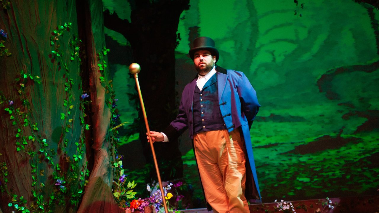 The cast of San Francisco Playhouse's "Into the Woods," performing November 20, 2025 - January 17, 2026. The Steward (Ted Zoldan) in "Into the Woods," performing November 20, 2025 - January 17, 2026.