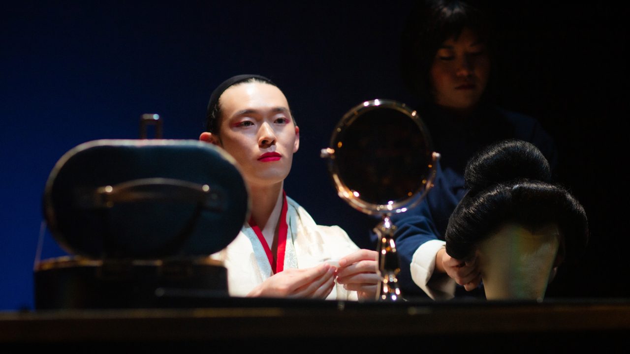 Song Liling (Edric Young) gets ready with help (Amanda Le Nguyen) in San Francisco Playhouse's "M. Butterfly," performing February 5 - March 14, 2026. Song Liling (Edric Young) gets ready with help (Amanda Le Nguyen) in San Francisco Playhouse's "M. Butterfly," performing February 5 - March 14, 2026.