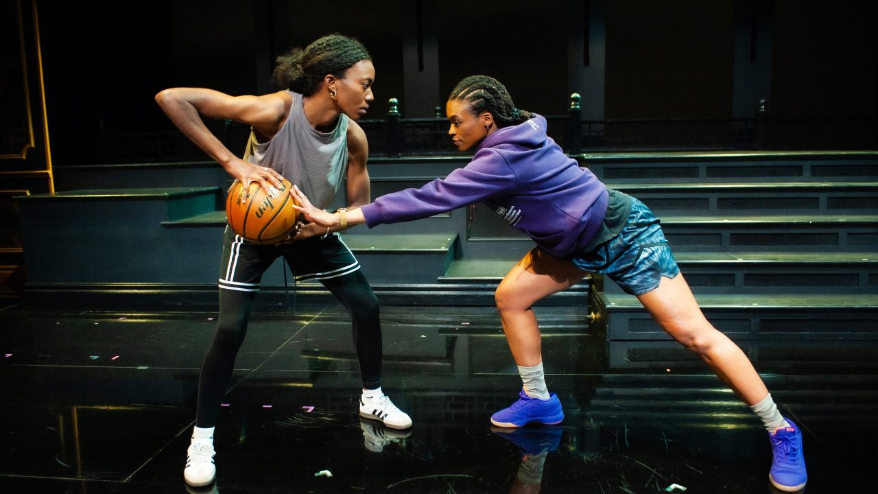 Santeon Brown as Starra and Paige Mayes as Sidney in San Francisco Playhouse's "Flex," performing March 26 - May 2. Santeon Brown as Starra and Paige Mayes as Sidney in San Francisco Playhouse's "Flex," performing March 26 - May 2.