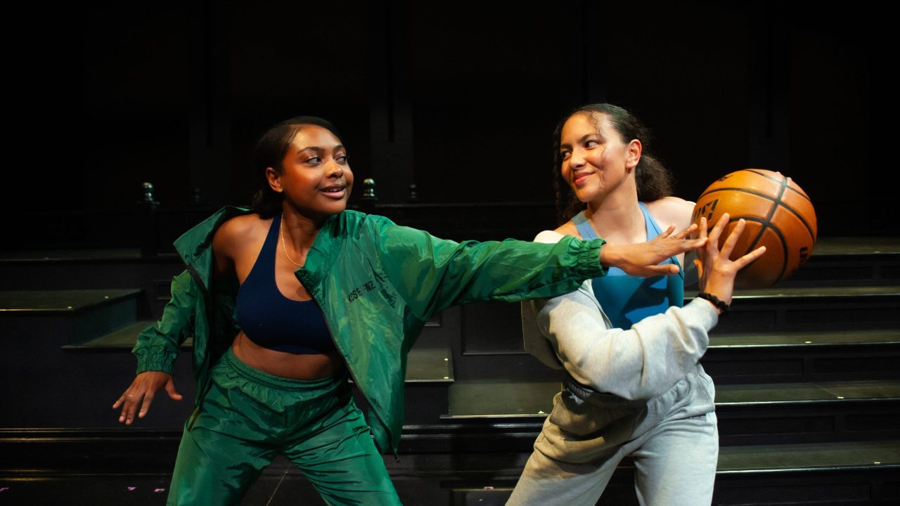 Courtney Gabrielle Williams as Donna and Emma Gardner as Cherise in San Francisco Playhouse's "Flex," performing March 26 - May 2. Courtney Gabrielle Williams as Donna and Emma Gardner as Cherise in San Francisco Playhouse's "Flex," performing March 26 - May 2.