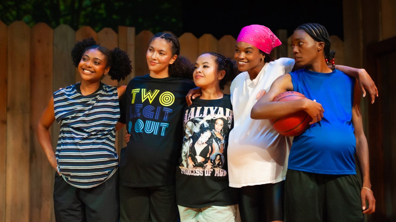 Lady Train teammates (l to r: Courtney Gabrielle Williams, Emma Gardner, Camille Collaço, Paige Mayes, and Santeon Brown) make a statement in San Francisco Playhouse's "Flex," performing March 26 - May 2, 2026. Lady Train teammates (l to r: Courtney Gabrielle Williams, Emma Gardner, Camille Collaço, Paige Mayes, and Santeon Brown) make a statement in San Francisco Playhouse's "Flex," performing March 26 - May 2, 2026.