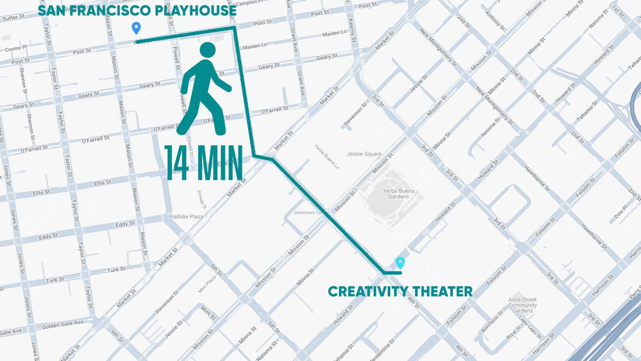 The Creativity Theater is a 14-minute walk from San Francisco Playhouse.