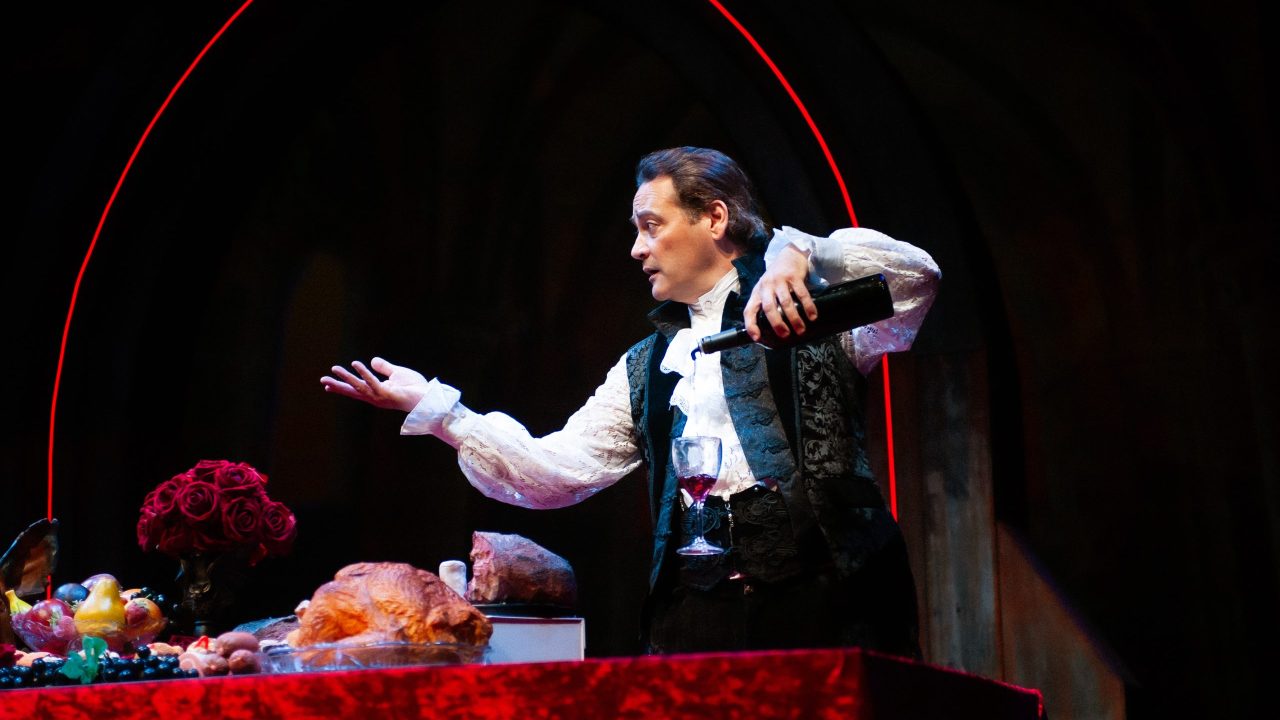 Johnny Moreno as Dracula in San Francisco Playhouse's "Dracula: A Feminist Revenge Fantasy, Really," performing May 14 - June 27.