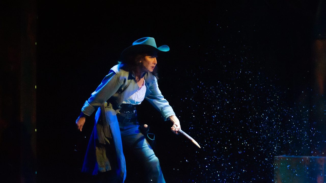 Susi Damilano as Doctor Van Helsing in San Francisco Playhouse's "Dracula: A Feminist Revenge Fantasy, Really," performing May 14 - June 27.