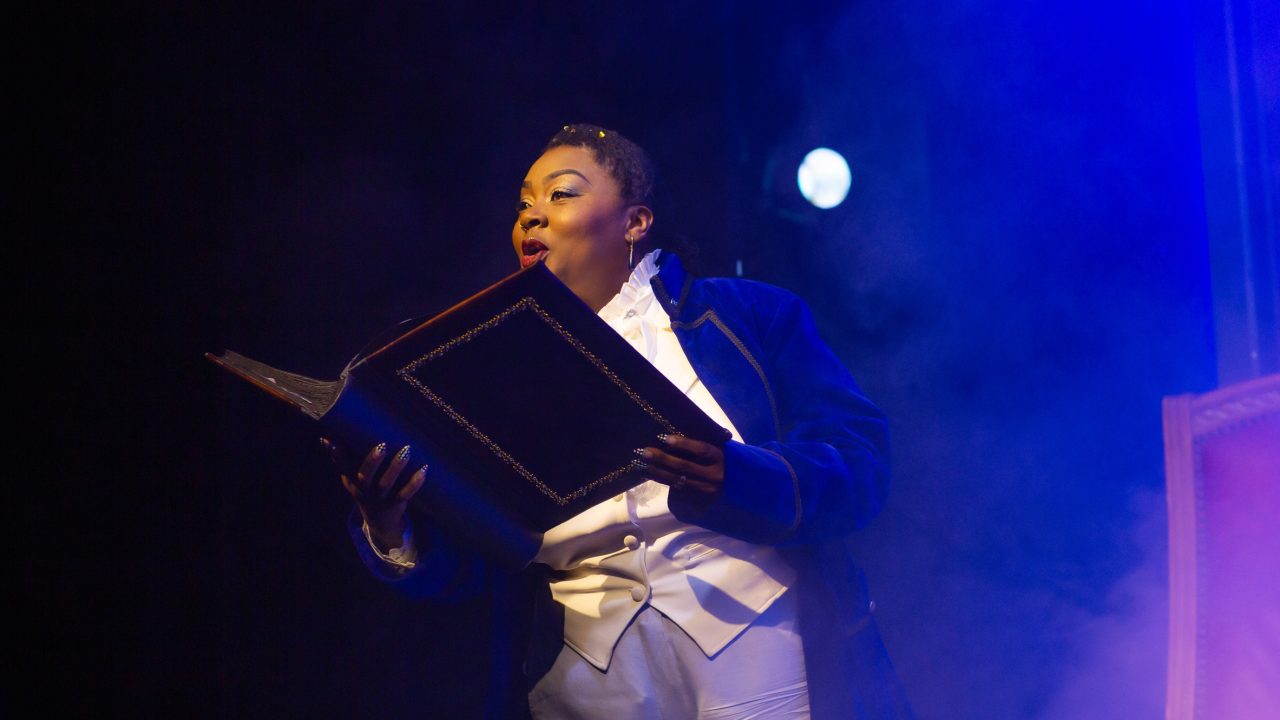 Phaedra Tillery-Boughton plays narrator Francis in San Francisco Playhouse's "Peter Pan Goes Wrong," performing September 26 - November 28.